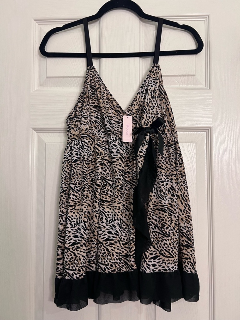 NWT Cacique Leopard-Print 2-piece Lingerie Set Chemise and Panties Sz 14 16 XL - Picture 2 of 7